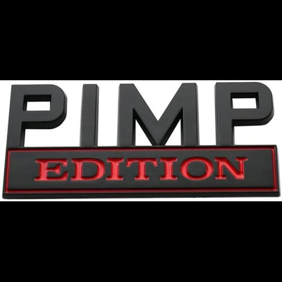 2 Pack Pimp Edition Car Side Rear Front Hood Trunk Door Fender Bumper Emblems - Picture 2 of 7